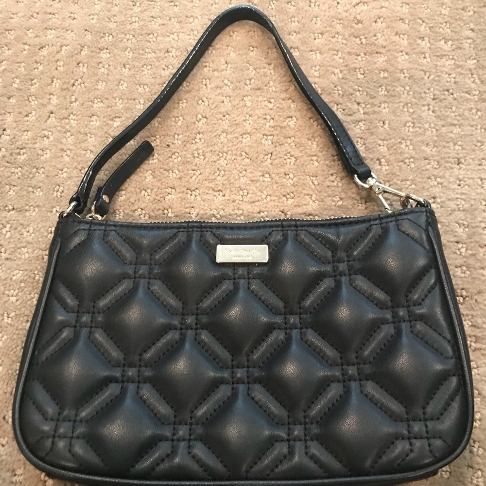 Kate Spade black quilted mini purse/wristlet